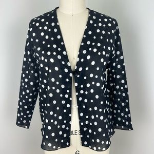 AHNI Light Cotton Batiste Jacket or Top size 0 Black White Dots Perfect